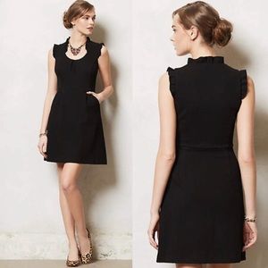 Anthropologie Black Mock Neck Sheath Dress Cocktail
